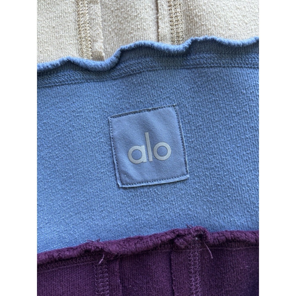 ALO YOGA Womens Hoodie Patchwork Colorblock Athleisure Oversized Dimension- Sz M - Picture 7 of 11